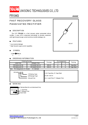 FR104GP-Z41-R Datasheet PDF Unisonic Technologies