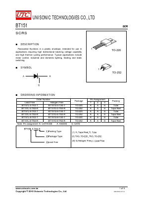 BT151L-8-TN3-R Datasheet PDF Unisonic Technologies