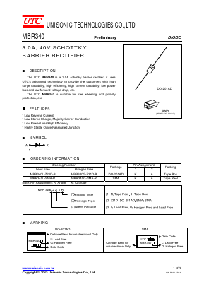 MBR340 Datasheet PDF Unisonic Technologies