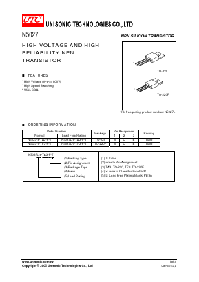 N5027L Datasheet PDF Unisonic Technologies