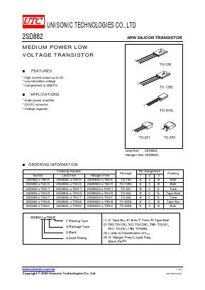 2SD882G-X-T60-R Datasheet PDF Unisonic Technologies