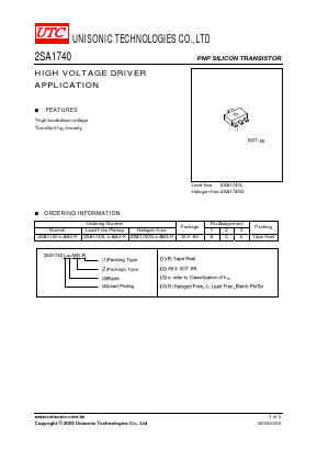 2SA1740L-E-AB3-R Datasheet PDF Unisonic Technologies