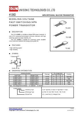 4126DL-T92-B Datasheet PDF Unisonic Technologies