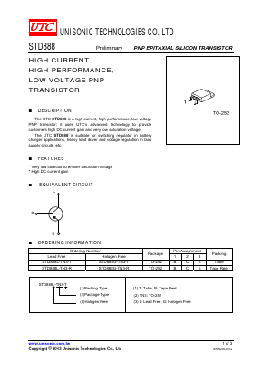 STD888L-TN3-T Datasheet PDF Unisonic Technologies