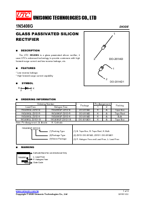 1N5408GP-Z21D1-R Datasheet PDF Unisonic Technologies
