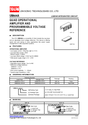 UM604AG-S16-R Datasheet PDF Unisonic Technologies