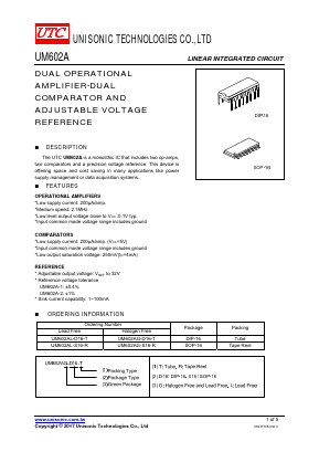 UM602AG-S16-R Datasheet PDF Unisonic Technologies