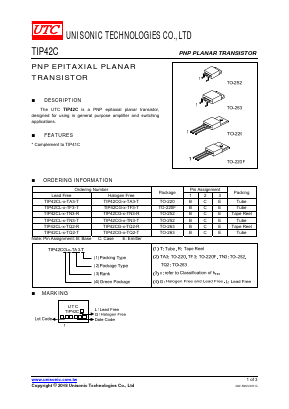 TIP42CL-B-TF3-R Datasheet PDF Unisonic Technologies