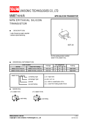 MMBT1616L-X-AE3-R Datasheet PDF Unisonic Technologies