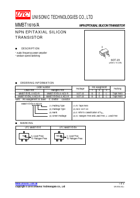 MMBT1616L-Y-AE3-R Datasheet PDF Unisonic Technologies