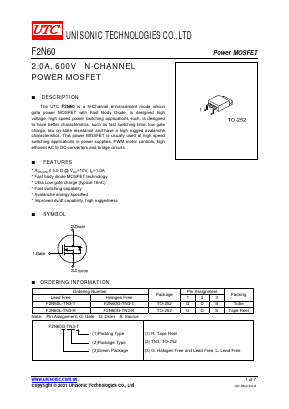 F2N60G-TN3-T Datasheet PDF Unisonic Technologies