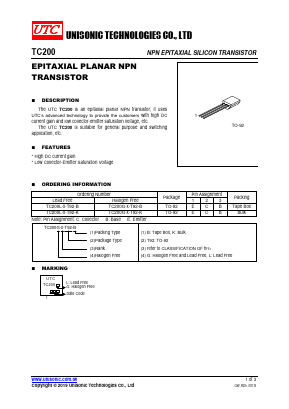 TC200G-O-T92-B Datasheet PDF Unisonic Technologies