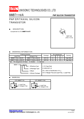 MMBT1116G-X-AE3-R Datasheet PDF Unisonic Technologies