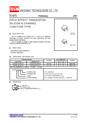 K1875L-XX-AE3-R Datasheet PDF Unisonic Technologies