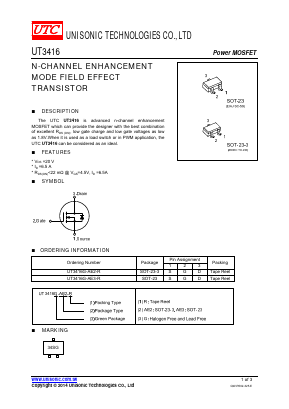 UT3416G-AE2-R Datasheet PDF Unisonic Technologies