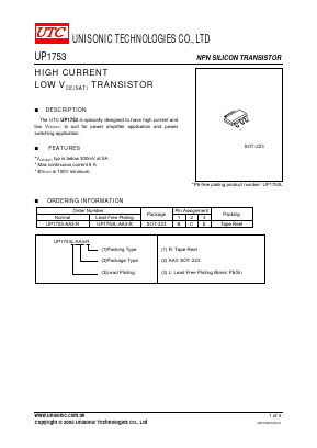UP1753 Datasheet PDF Unisonic Technologies