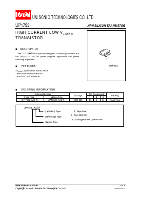 UP1753G-AA3-R Datasheet PDF Unisonic Technologies