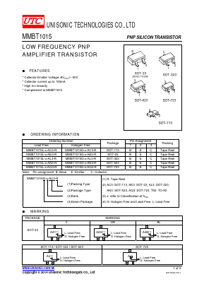 MMBT1015G-X-AC3-R Datasheet PDF Unisonic Technologies