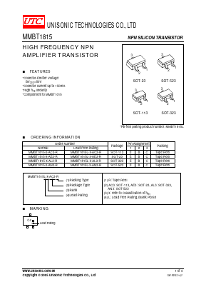 MMBT1815-GR-AL3-R Datasheet PDF Unisonic Technologies