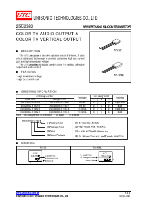 2SC2383 Datasheet PDF Unisonic Technologies