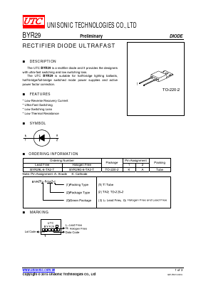 BYR29 Datasheet PDF Unisonic Technologies