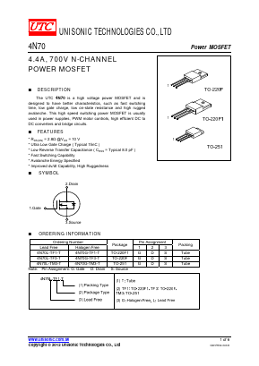 4N70 Datasheet PDF Unisonic Technologies