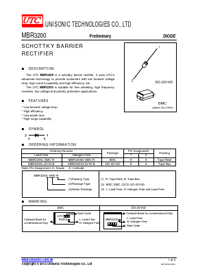 MBR3200 Datasheet PDF Unisonic Technologies
