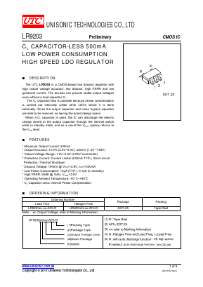 LR9203DL-19-AF5-R Datasheet PDF Unisonic Technologies