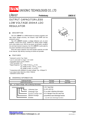 LR9107BG-18-AF5-R Datasheet PDF Unisonic Technologies