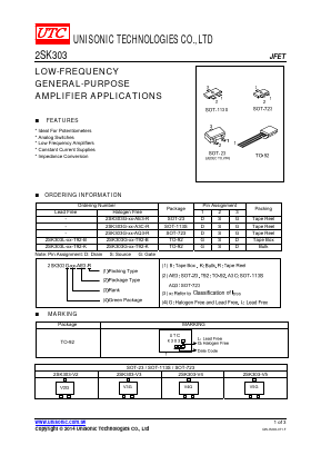 2SK303L-XX-T92-B Datasheet PDF Unisonic Technologies