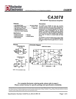 CA3078AT Datasheet PDF Unspecified1