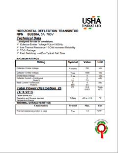 BU208A Datasheet PDF Usha Ltd 
