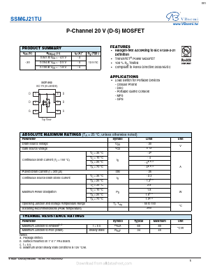 SSM6J21TU Datasheet PDF VBsemi Electronics Co.,Ltd