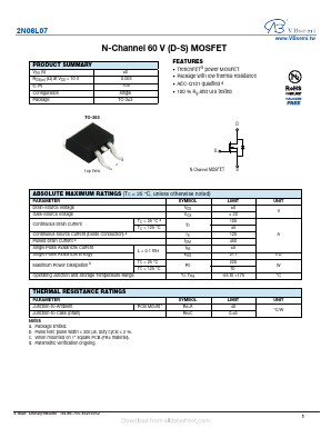 2N06L07 Datasheet PDF VBsemi Electronics Co.,Ltd