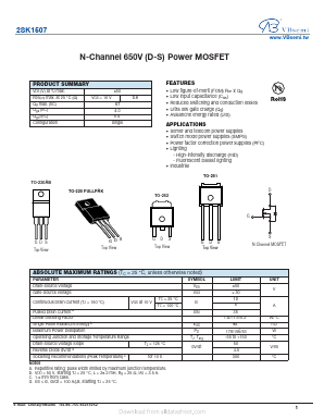 K1507 Datasheet PDF VBsemi Electronics Co.,Ltd