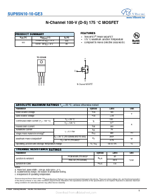 SUP85N10-10-GE3 Datasheet PDF VBsemi Electronics Co.,Ltd