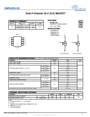 DMP4025LSD Datasheet PDF VBsemi Electronics Co.,Ltd