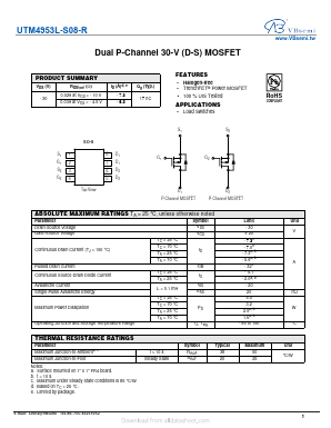 UTM4953L-S08-R Datasheet PDF VBsemi Electronics Co.,Ltd
