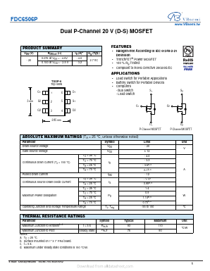 FDC6506P Datasheet PDF VBsemi Electronics Co.,Ltd