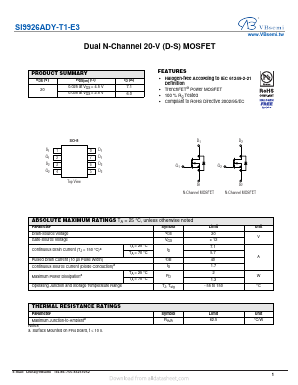 SI9926ADY-T1-E3 Datasheet PDF VBsemi Electronics Co.,Ltd