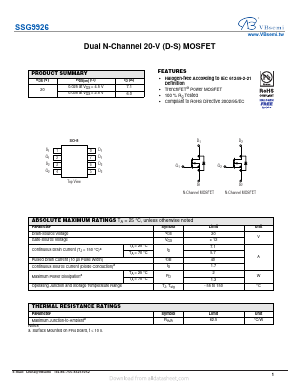 SSG9926 Datasheet PDF VBsemi Electronics Co.,Ltd