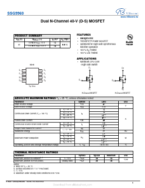 SSG9960 Datasheet PDF VBsemi Electronics Co.,Ltd