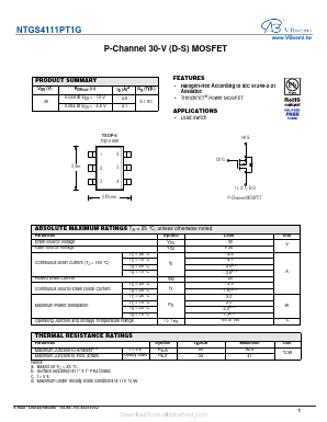 NTGS4111PT1G Datasheet PDF VBsemi Electronics Co.,Ltd