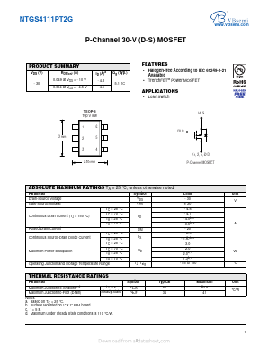 NTGS4111PT2G Datasheet PDF VBsemi Electronics Co.,Ltd
