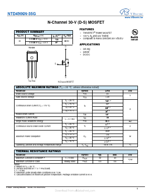 NTD4906N-35G Datasheet PDF VBsemi Electronics Co.,Ltd