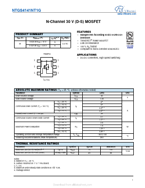 NTGS4141NT1G Datasheet PDF VBsemi Electronics Co.,Ltd