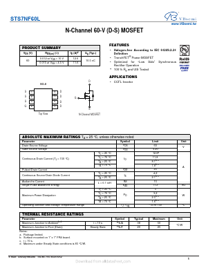 STS7NF60L Datasheet PDF VBsemi Electronics Co.,Ltd