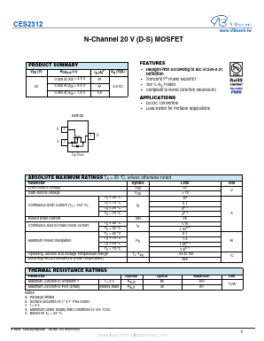 CES2312 Datasheet PDF VBsemi Electronics Co.,Ltd