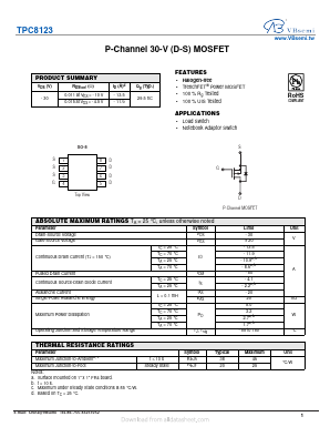 TPC8123 Datasheet PDF VBsemi Electronics Co.,Ltd