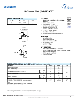 SSM3K17FU Datasheet PDF VBsemi Electronics Co.,Ltd